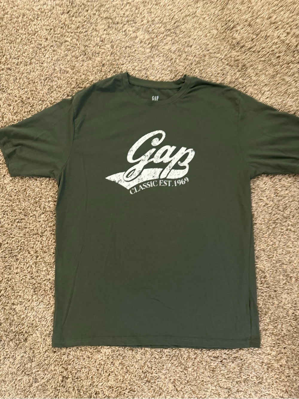 GAP Olive Green Logo Short Sleeve Crew Tee